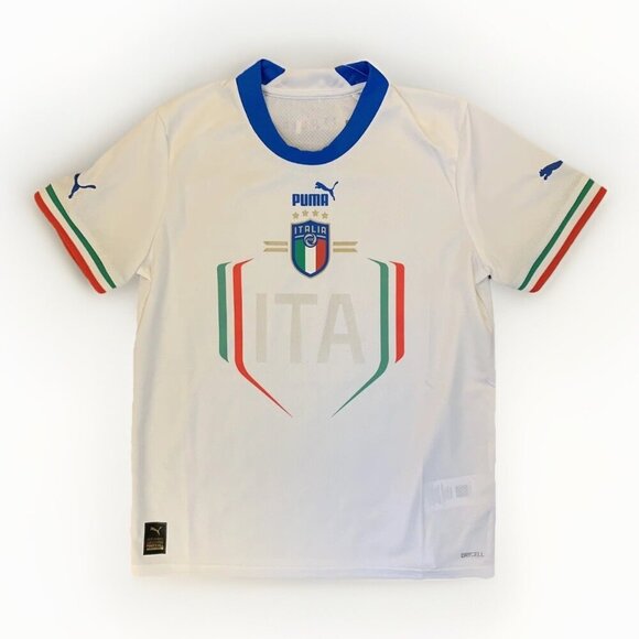 NWT$70 Puma Youth Italy FIGC White Away Soccer Jersey 765652 02 Size XL (15-16Y) - Picture 1 of 12